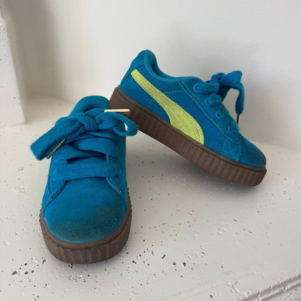 Fenty Puma Toddler Blue Suede Shoes Size 10C